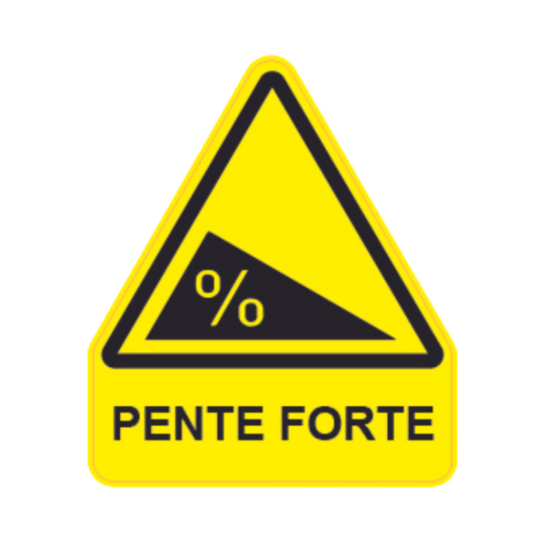 Panneau Triangle DIBOND Danger Texte "Pente forte" TRI-DIB152-TX